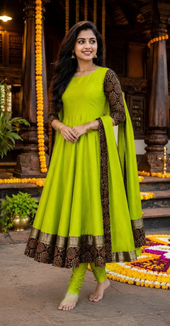 *👗Maxy With Dupptta👗**🔸Febric details😘**Material Cotton Chanderi  with Jacquard lace And Ajrakh Handprint Border(Not Digital Print)**Complete lining With Back Side pattern* *Dupatta Cotton Chanderi with Two Side Ajrakh
